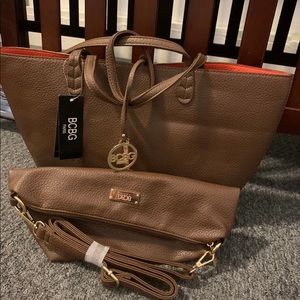 Brown BCBG Paris reversible tote handbag